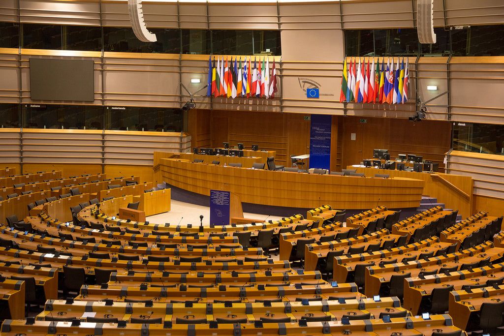 [EMEA] Law banning forced labour products passed by European Parliament - European Parliament debate chamber Brussels, European Parliament passes forced labour legislation