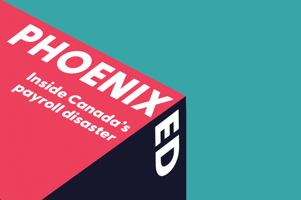 [GPA Podcast] Phoenixed: Inside Canada’s payroll disaster - GPA Phoenixed podcast logo in teal black and red with white text, Phoenix pay system scandal