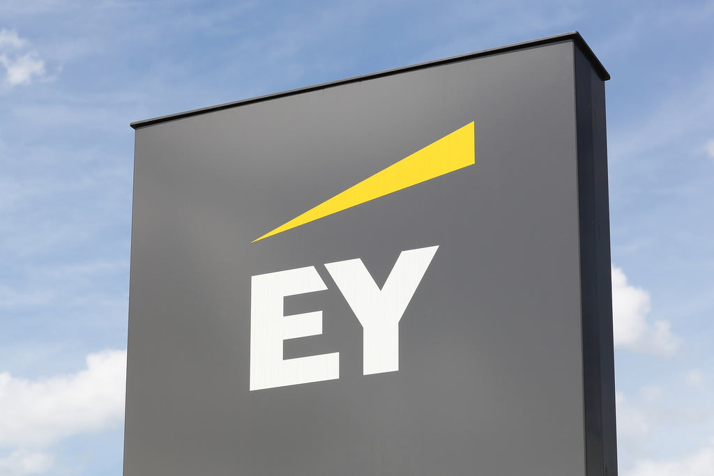 [Global] EY launches next-gen Integrated Global Payroll Solution - EY sign against blue sky, EY announces launch of new integrated global payroll solution